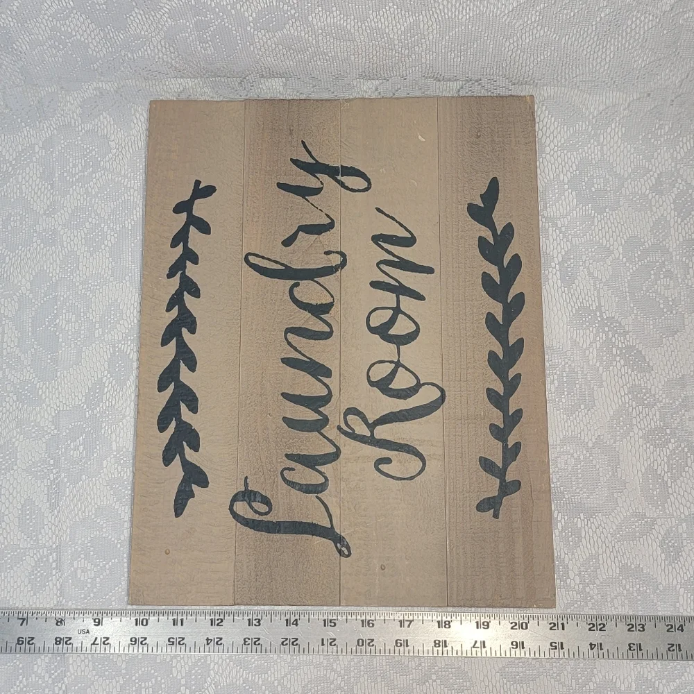 Rustic Woode Laundry Room Sign Hanging Farmhouse Wall Home Decor Shabby Chic 14